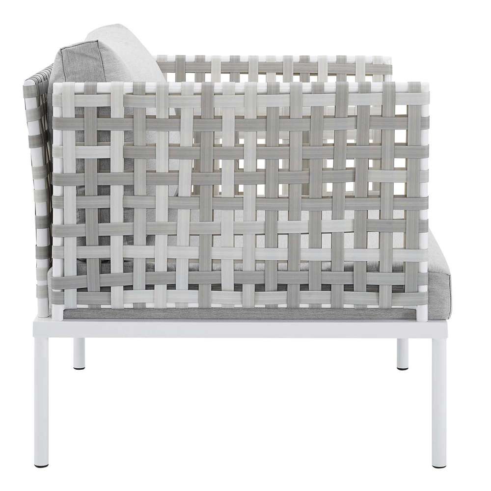 Modway - Harmony Sunbrella Basket Weave Outdoor Patio Aluminum Armchair - EEI-4541-TAU-GRY veiw 3