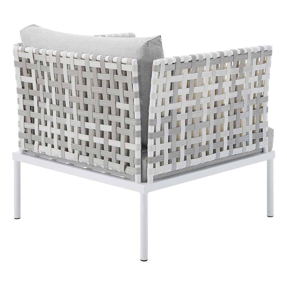 Modway - Harmony Sunbrella Basket Weave Outdoor Patio Aluminum Armchair - EEI-4541-TAU-GRY veiw 4