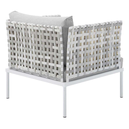 Modway - Harmony Sunbrella Basket Weave Outdoor Patio Aluminum Armchair - EEI-4541-TAU-GRY veiw 4