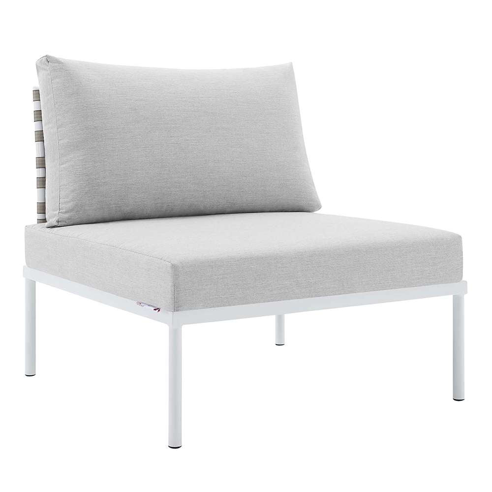 Modway - Harmony Sunbrella Basket Weave Outdoor Patio Aluminum Armless Chair - EEI-4958-TAN-GRY veiw 1