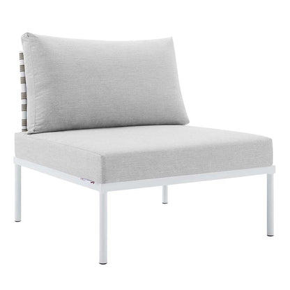 Modway - Harmony Sunbrella Basket Weave Outdoor Patio Aluminum Armless Chair - EEI-4958-TAN-GRY veiw 1