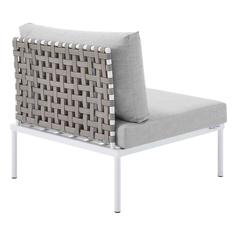 Modway - Harmony Sunbrella Basket Weave Outdoor Patio Aluminum Armless Chair - EEI-4958-TAN-GRY veiw 4