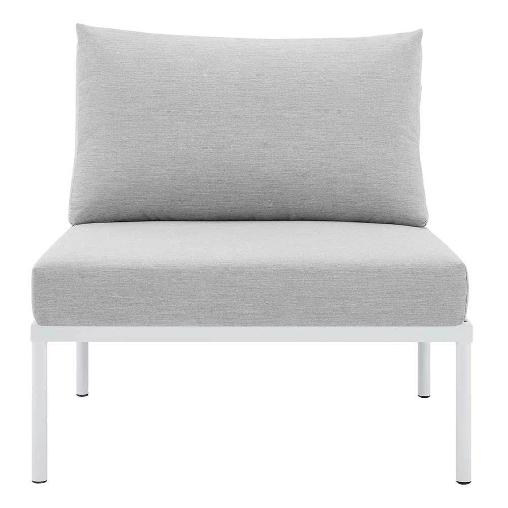 Modway - Harmony Sunbrella Basket Weave Outdoor Patio Aluminum Armless Chair - EEI-4958-TAN-GRY veiw 5