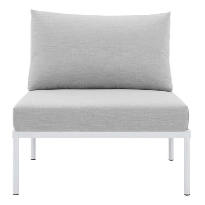 Modway - Harmony Sunbrella Basket Weave Outdoor Patio Aluminum Armless Chair - EEI-4958-TAN-GRY veiw 5