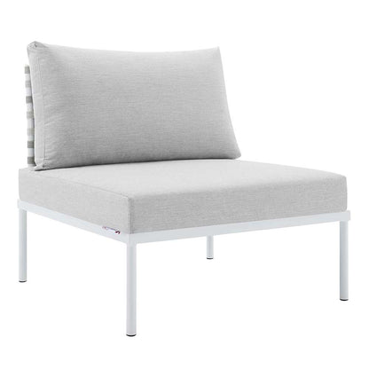 Modway - Harmony Sunbrella Basket Weave Outdoor Patio Aluminum Armless Chair - EEI-4957-TAU-GRY veiw 1