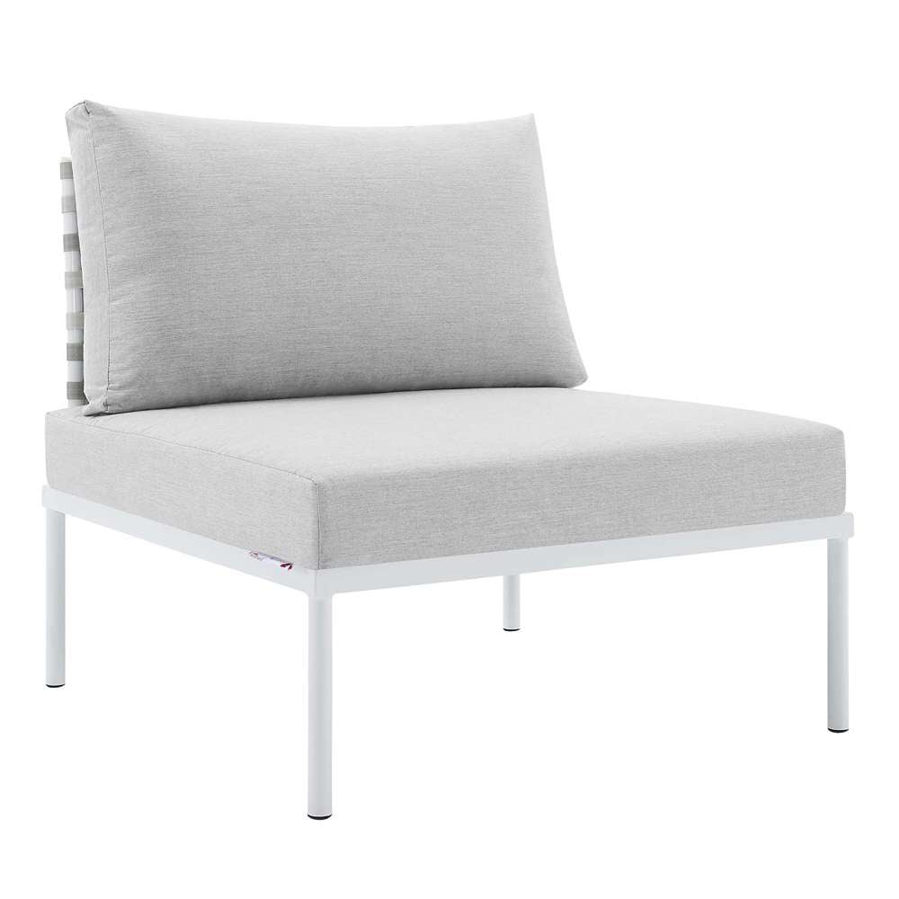 Modway - Harmony Sunbrella Basket Weave Outdoor Patio Aluminum Armless Chair - EEI-4957-TAU-GRY veiw 2