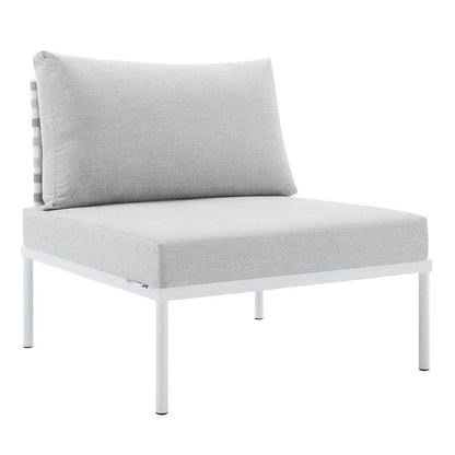 Modway - Harmony Sunbrella Basket Weave Outdoor Patio Aluminum Armless Chair - EEI-4957-TAU-GRY veiw 2