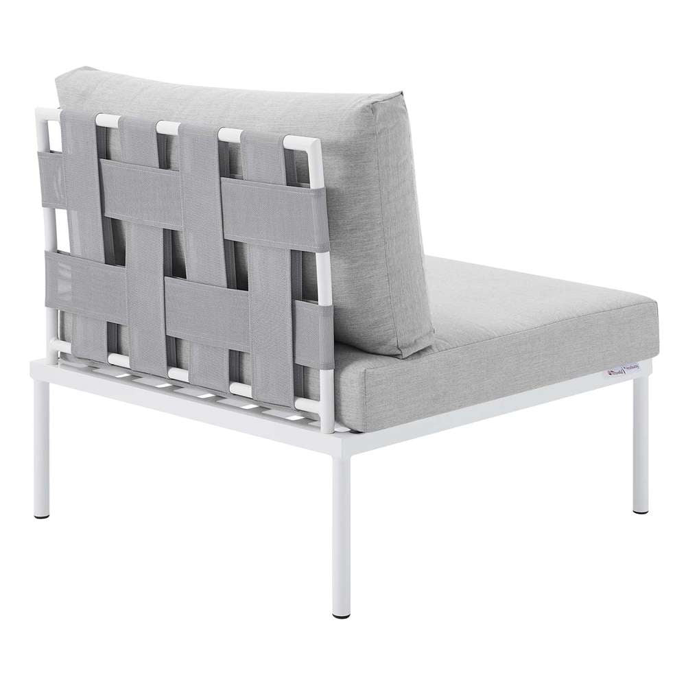 Modway - Harmony Sunbrella Outdoor Patio Aluminum Armless Chair - EEI-4960-GRY-GRY veiw 4