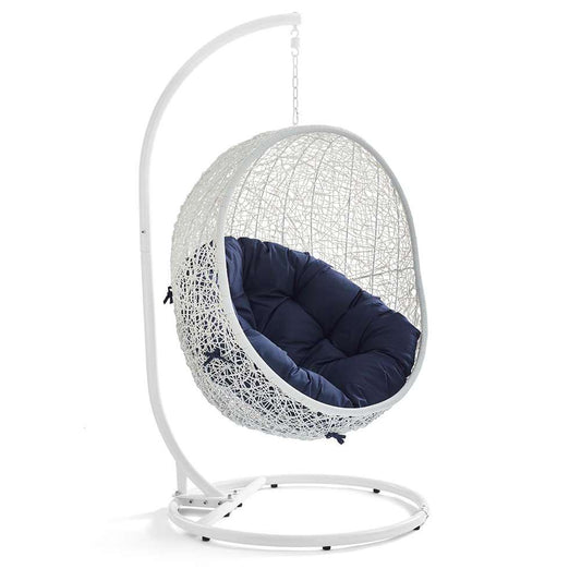Modway - Hide Outdoor Patio Sunbrella Swing Chair With Stand - EEI-3929-WHI-NAV view 1