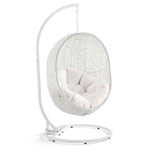 Modway - Hide Outdoor Patio Sunbrella Swing Chair With Stand - EEI-3929-WHI-WHI view 1