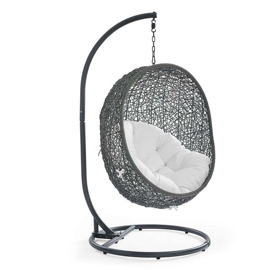 Modway - Hide Outdoor Patio Swing Chair With Stand - EEI-2273-GRY-WHI view 1