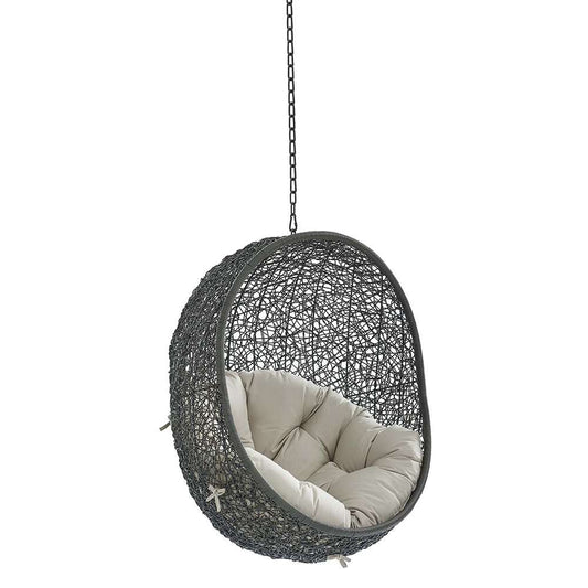 Modway - Hide Sunbrella Fabric Swing Outdoor Patio Lounge Chair Without Stand - EEI-3634-GRY-BEI view 1