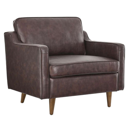 Modway - Impart Genuine Leather Armchair - EEI-5555-BRN veiw 1