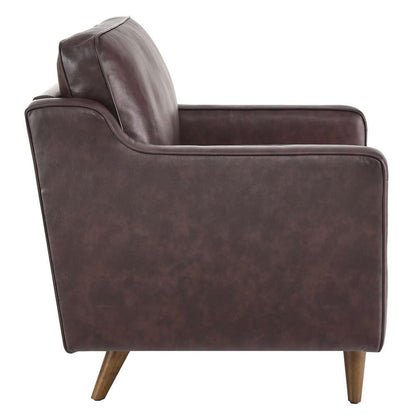 Modway - Impart Genuine Leather Armchair - EEI-5555-BRN veiw 4