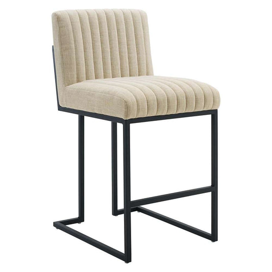 Modway - Indulge Channel Tufted Fabric Counter Stool - EEI-4653-BEI veiw 2