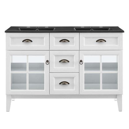 Modway - Isle 48in Double Bathroom Vanity Cabinet in White Black - EEI-5480-WHI-BLK veiw 4
