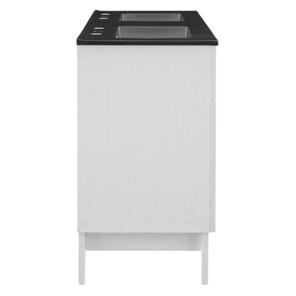 Modway - Isle 48in Double Bathroom Vanity Cabinet in White Black - EEI-5480-WHI-BLK veiw 6