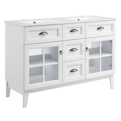 Modway - Isle 48in Double Bathroom Vanity Cabinet in White White - EEI-5428-WHI-WHI veiw 2