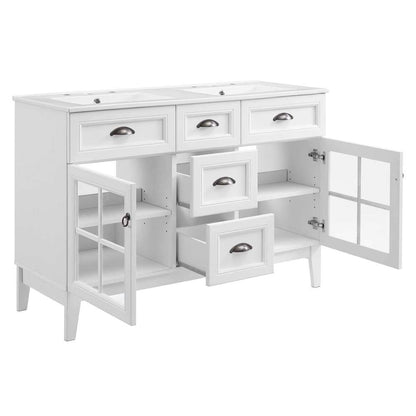 Modway - Isle 48in Double Bathroom Vanity Cabinet in White White - EEI-5428-WHI-WHI veiw 3
