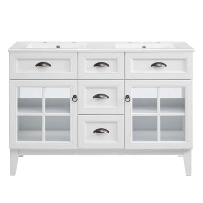 Modway - Isle 48in Double Bathroom Vanity Cabinet in White White - EEI-5428-WHI-WHI veiw 4