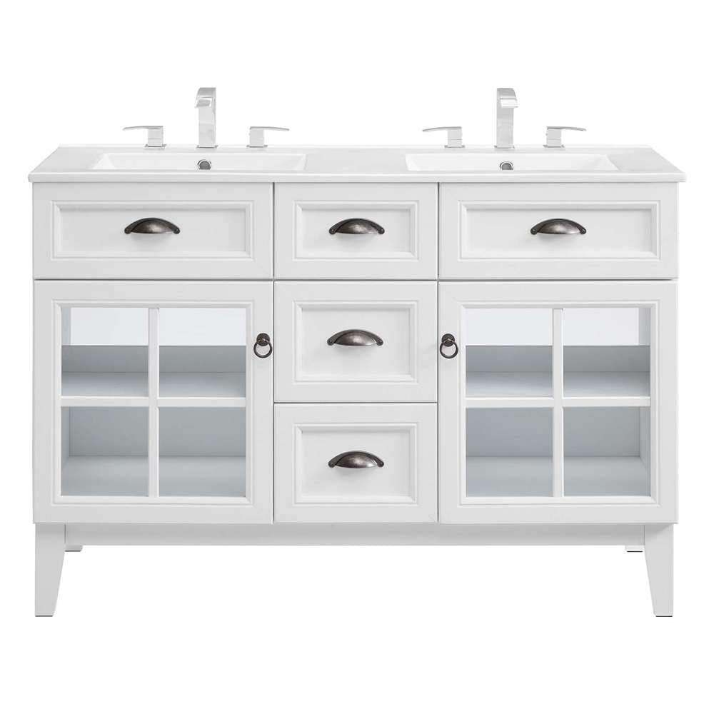 Modway - Isle 48in Double Bathroom Vanity Cabinet in White White - EEI-5428-WHI-WHI veiw 5