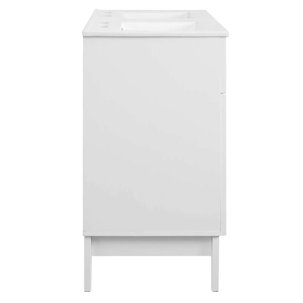 Modway - Isle 48in Double Bathroom Vanity Cabinet in White White - EEI-5428-WHI-WHI veiw 6