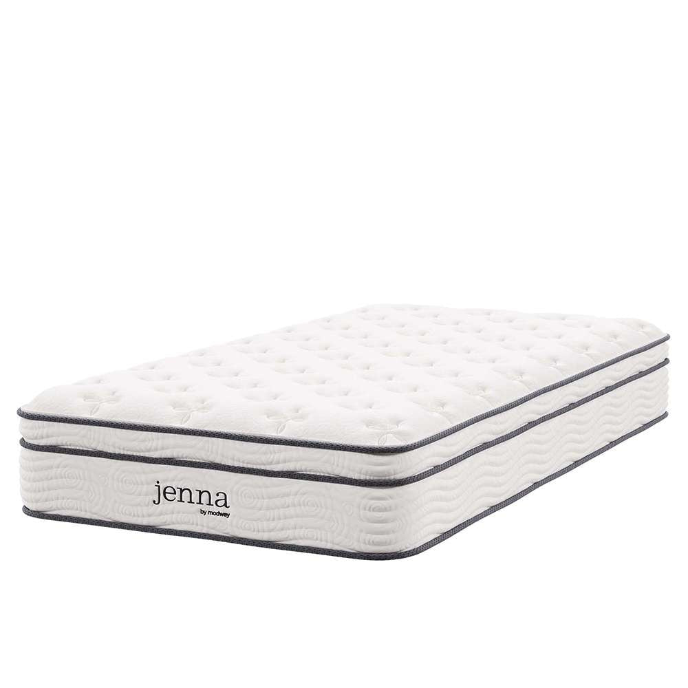 Modway - Jenna 10in Innerspring and Foam Twin XL Mattress in White - MOD-6363-WHI veiw 1