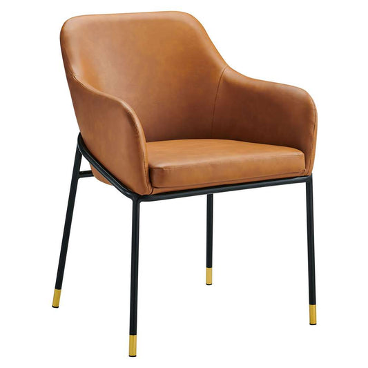 Modway - Jovi Vegan Leather Dining Chair - EEI-4672-BLK-TAN veiw 1