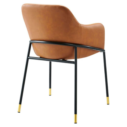 Modway - Jovi Vegan Leather Dining Chair (Set of 2) - EEI-6027-BLK-TAN veiw 5
