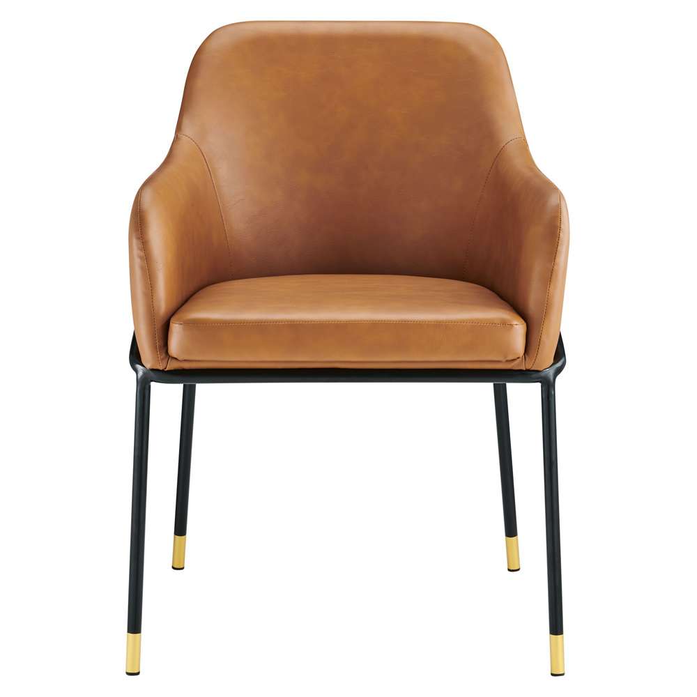 Modway - Jovi Vegan Leather Dining Chair (Set of 2) - EEI-6027-BLK-TAN veiw 6