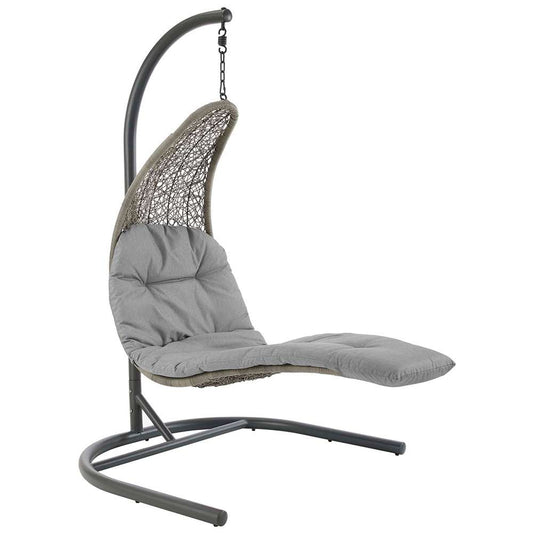 Modway - Landscape Hanging Chaise Lounge Outdoor Patio Swing Chair - EEI-2952-LGR-GRY view 1