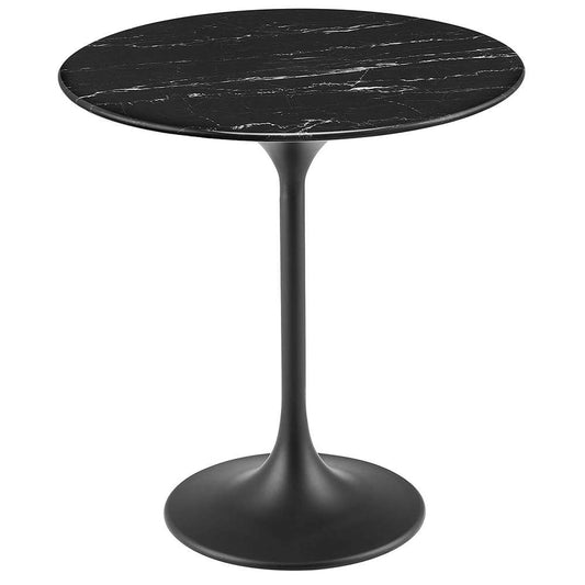 Modway - Lippa 20in Round Artificial Marble Side Table in Black Black - EEI-5690-BLK-BLK veiw 1