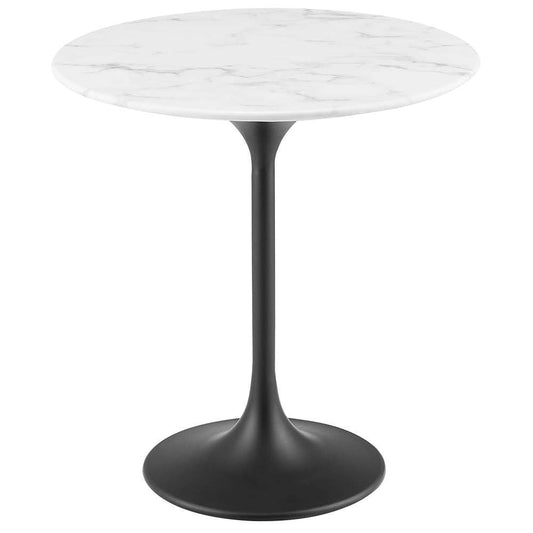 Modway - Lippa 20in Round Artificial Marble Side Table in Black White - EEI-5690-BLK-WHI veiw 1
