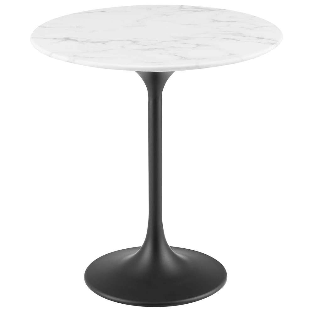 Modway - Lippa 20in Round Artificial Marble Side Table in Black White - EEI-5690-BLK-WHI veiw 2