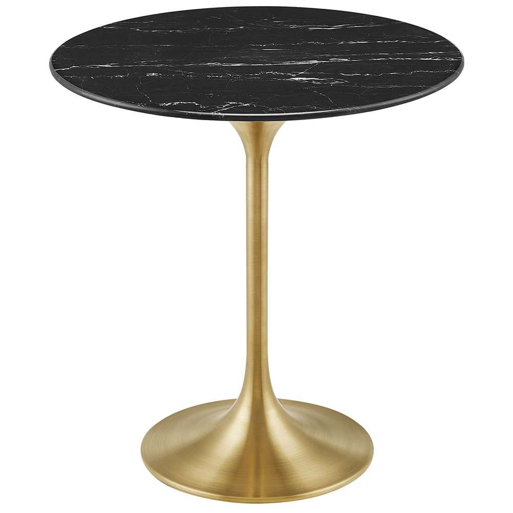 Modway - Lippa 20in Round Artificial Marble Side Table in Gold Black - EEI-5685-GLD-BLK veiw 1
