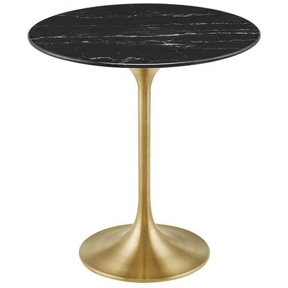 Modway - Lippa 20in Round Artificial Marble Side Table in Gold Black - EEI-5685-GLD-BLK veiw 1
