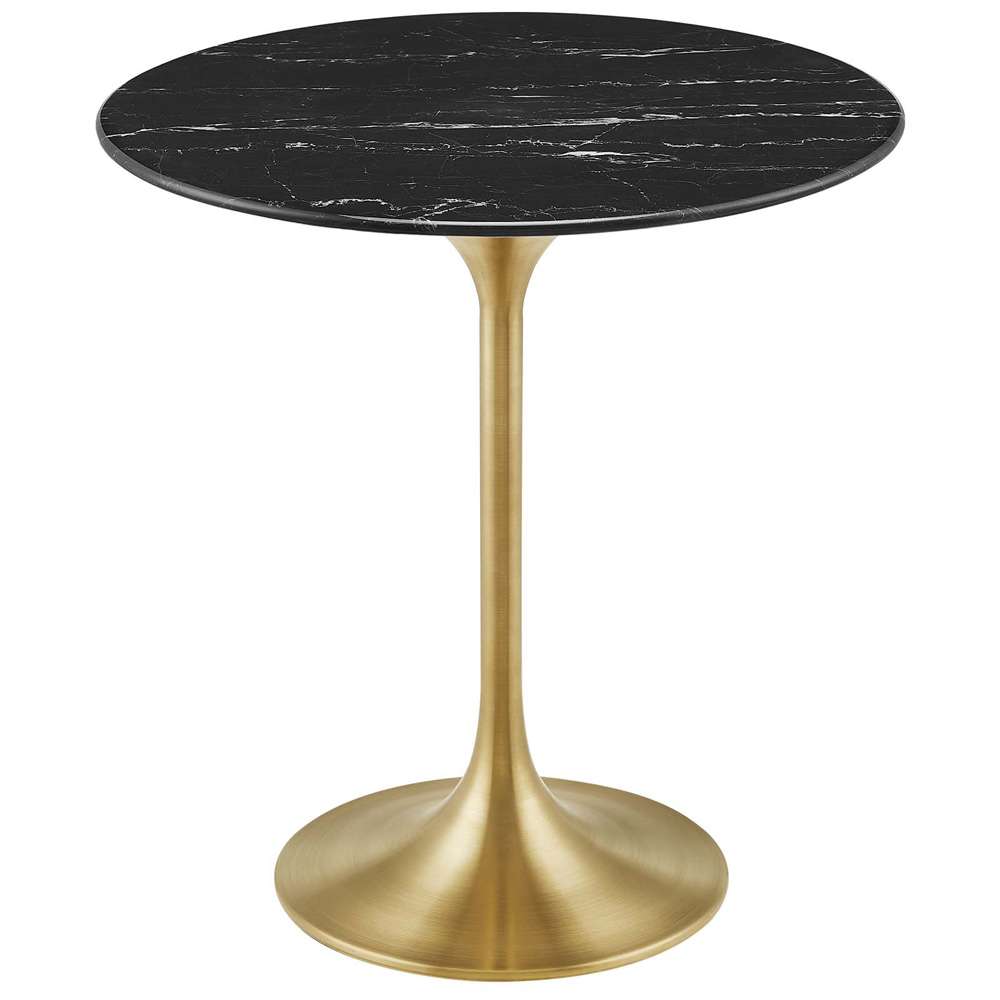 Modway - Lippa 20in Round Artificial Marble Side Table in Gold Black - EEI-5685-GLD-BLK veiw 2