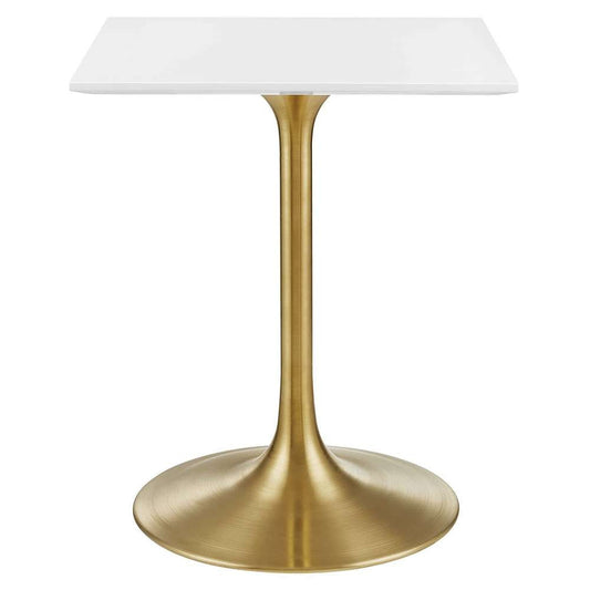 Modway - Lippa 24in Square Dining Table in Gold White - EEI-3210-GLD-WHI veiw 1