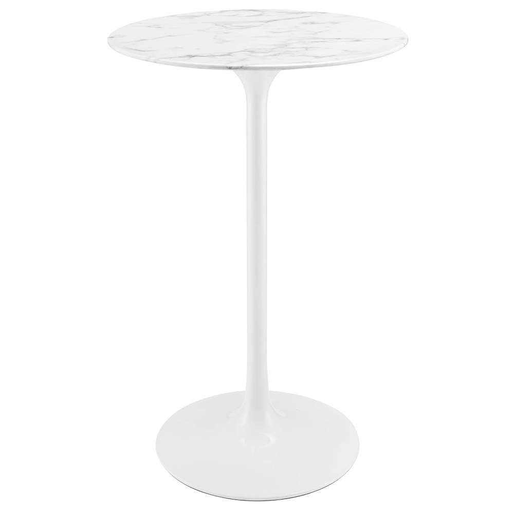 Modway - Lippa 28in Round Artificial Marble Bar Table in White - EEI-1827-WHI veiw 1