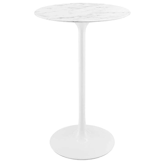 Modway - Lippa 28in Round Artificial Marble Bar Table in White - EEI-1827-WHI veiw 1