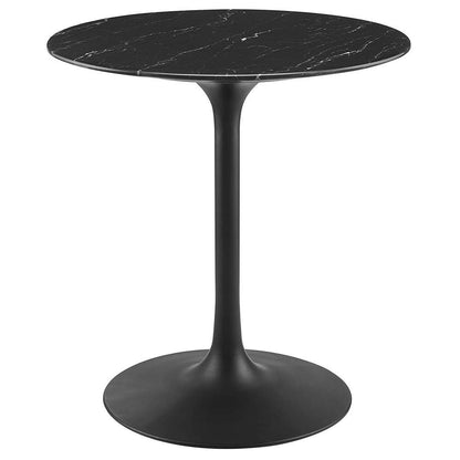 Modway - Lippa 28in Round Artificial Marble Dining Table in Black Black - EEI-4867-BLK-BLK veiw 1