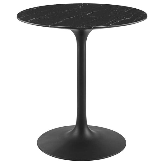 Modway - Lippa 28in Round Artificial Marble Dining Table in Black Black - EEI-4867-BLK-BLK veiw 2