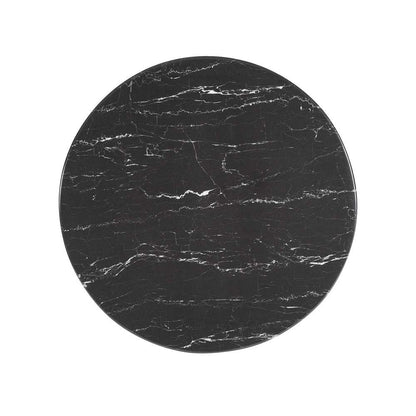 Modway - Lippa 28in Round Artificial Marble Dining Table in Black Black - EEI-4867-BLK-BLK veiw 3