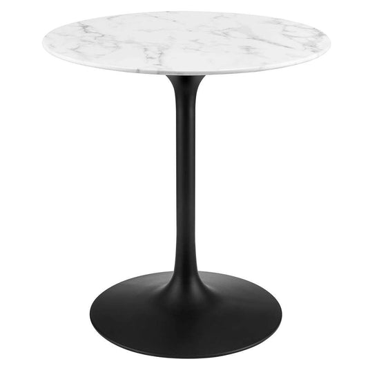 Modway - Lippa 28in Round Artificial Marble Dining Table in Black White - EEI-3515-BLK-WHI veiw 1