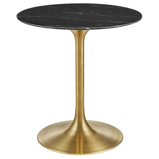 Modway - Lippa 28in Round Artificial Marble Dining Table in Gold Black - EEI-5224-GLD-BLK veiw 2