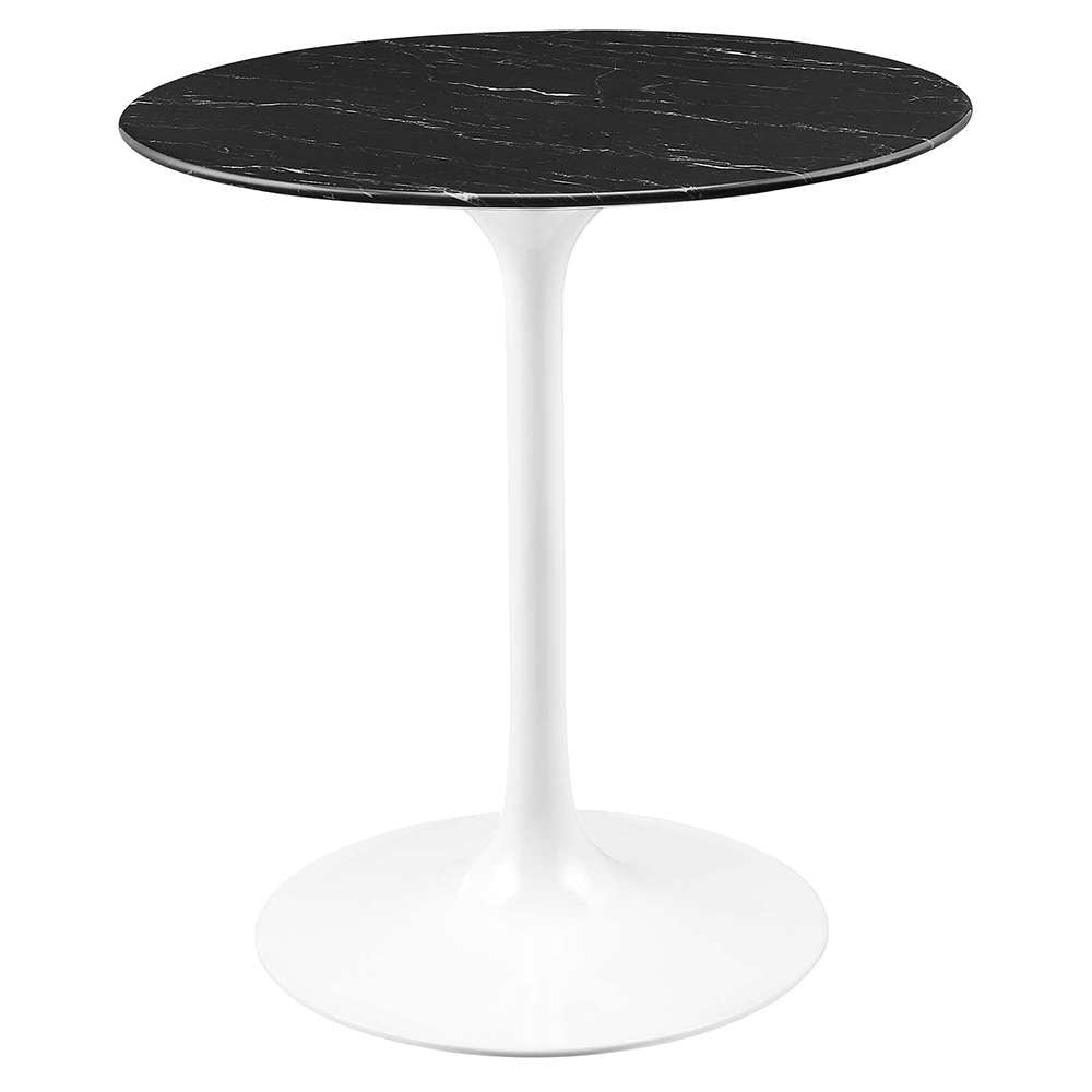 Modway - Lippa 28in Round Artificial Marble Dining Table in White Black - EEI-5167-WHI-BLK veiw 1