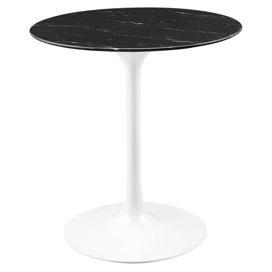 Modway - Lippa 28in Round Artificial Marble Dining Table in White Black - EEI-5167-WHI-BLK veiw 2