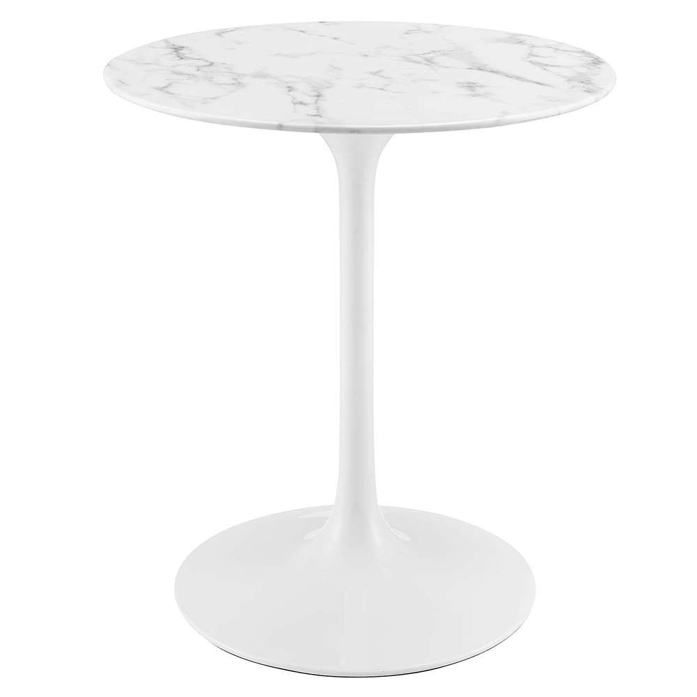 Modway - Lippa 28in Round Artificial Marble Dining Table in White - EEI-1128-WHI veiw 1