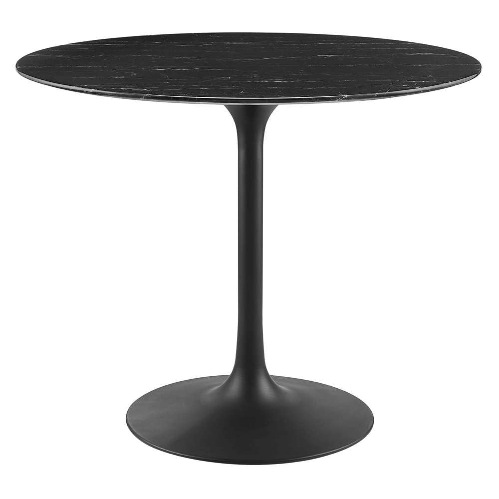 Modway - Lippa 36in Round Artificial Marble Dining Table in Black Black - EEI-4868-BLK-BLK veiw 2