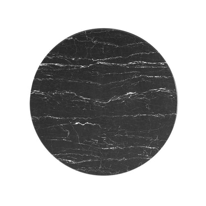Modway - Lippa 36in Round Artificial Marble Dining Table in Black Black - EEI-4868-BLK-BLK veiw 3